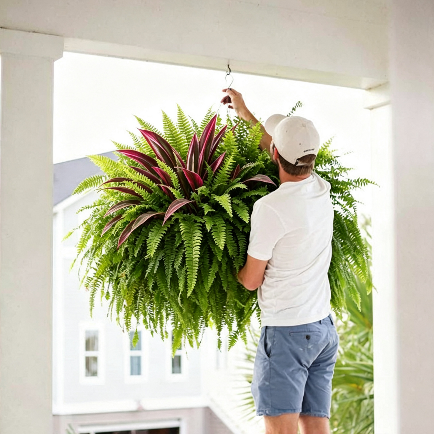 đ„Summer Specialđ„ UV-Resistant Artificial Fern & Red Dracaena Decorative Plants â Full, Lush & Fade-Resistant!