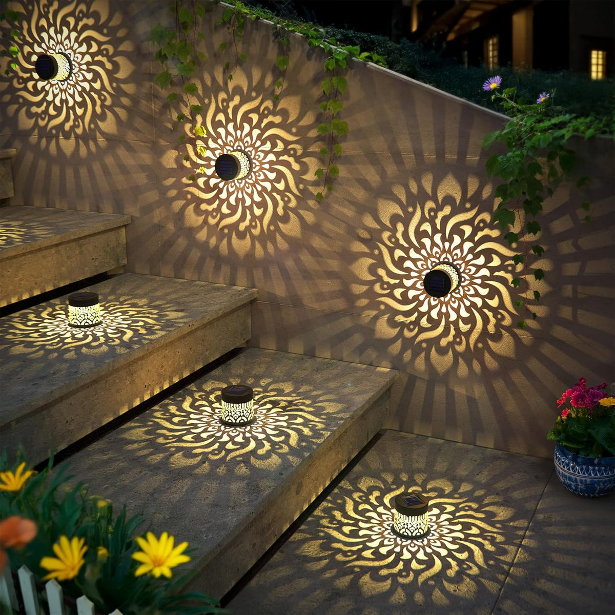 đ„Solar Mandala Projector Light Patio Ambient Decor