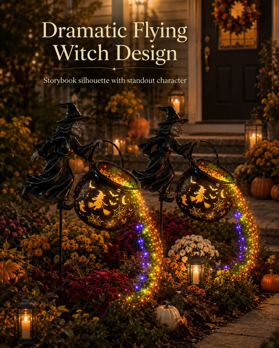 🎃Halloween Witch Cauldron Projection Garden Light – 🧙♀️Magical Outdoor Halloween Yard Decoration