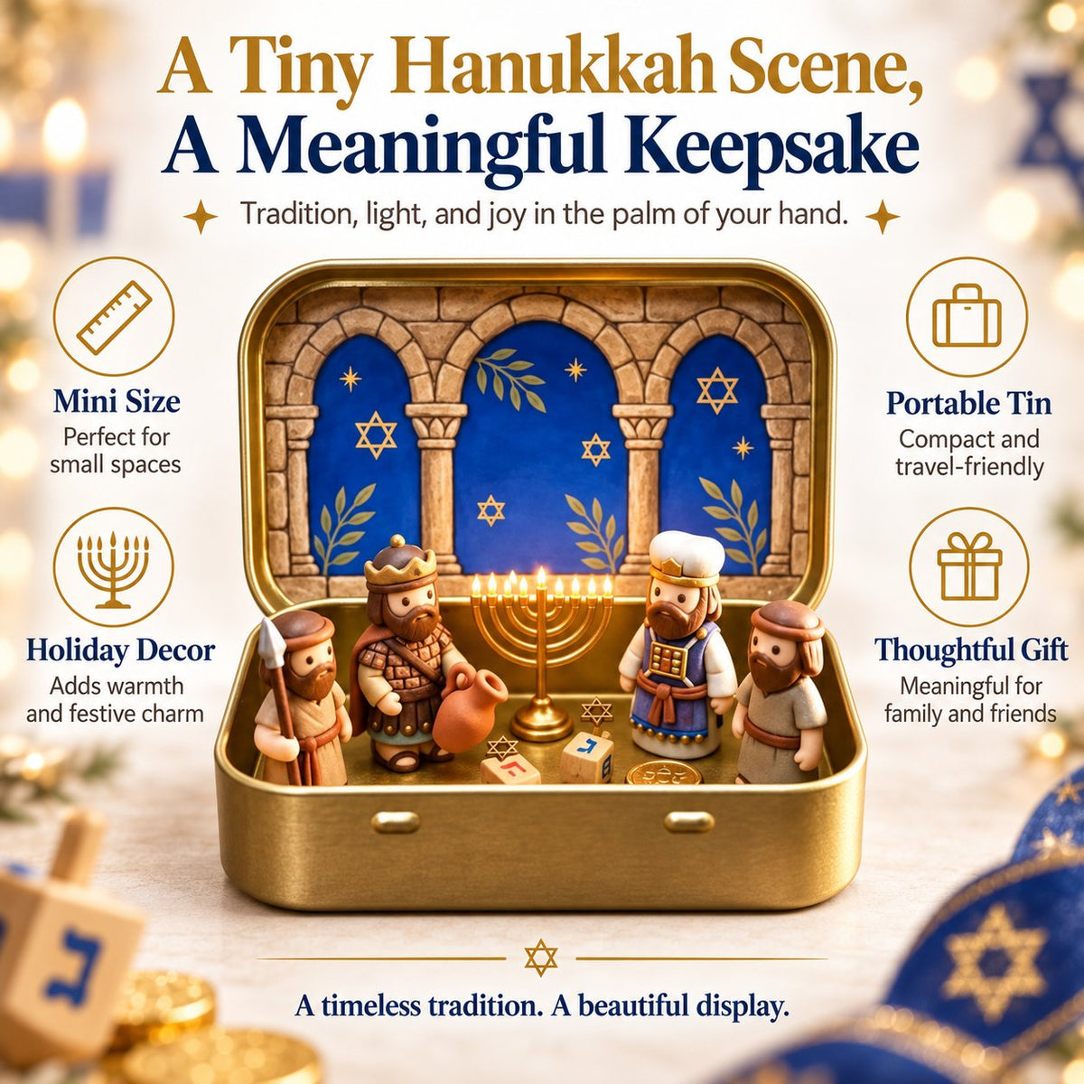 🔥Last Day 50% OFF - ✝️ Religious Pocket-Size Mini Nativity Scene Set with Storage Box