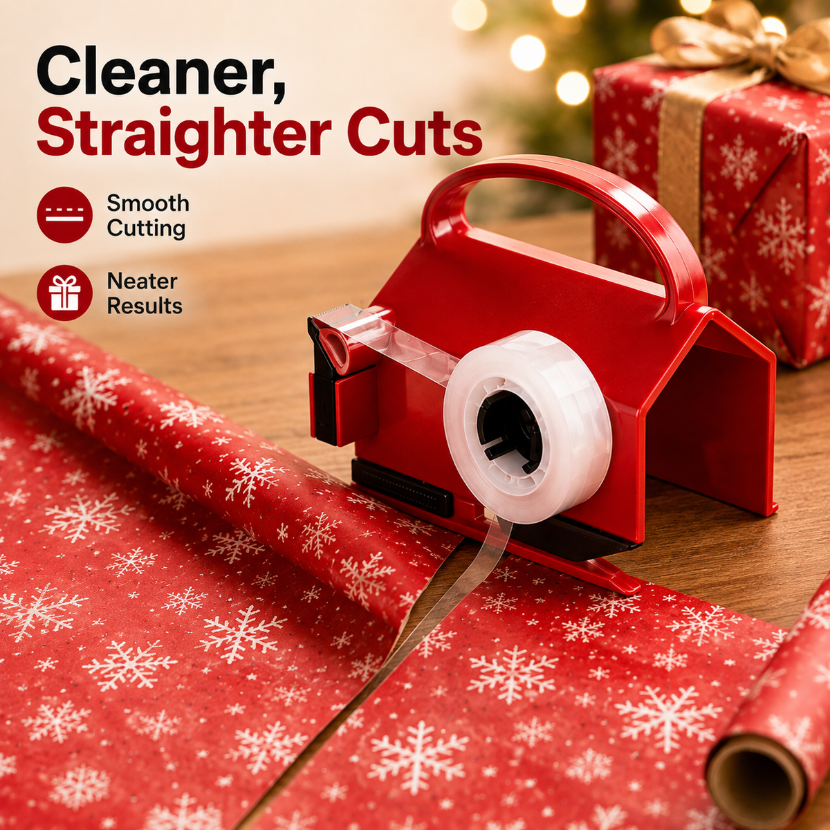 🎁2-in-1 Wrapping Cutter & Tape Dispenser