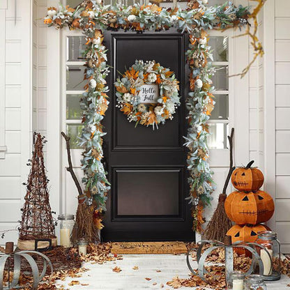 🔥Last Day 60% OFF🍁Lighted Autumn Maple Leaf Garland- Warm LED Fall Mantel, Window & Doorway Decor🍂