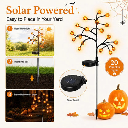 💥 Last Day 49% OFF – 🎃Solar Pumpkin Stake Lights