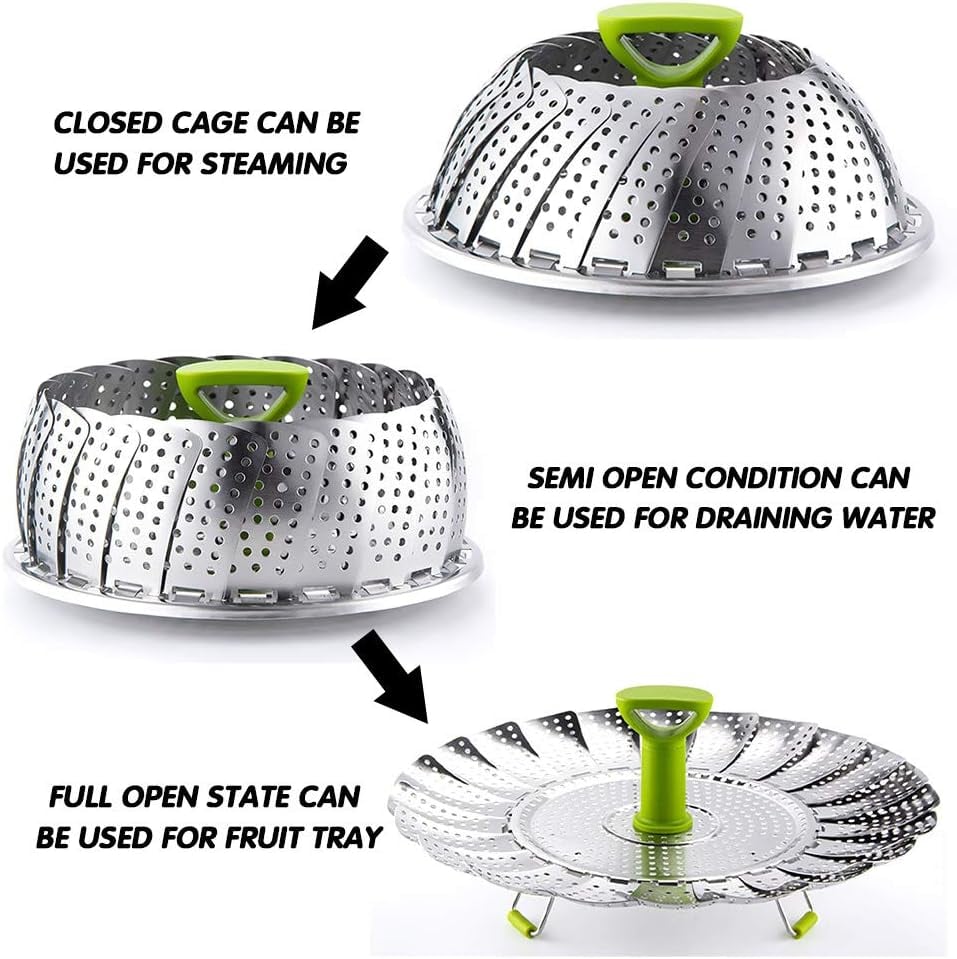 🥦Vegetable Steamer Basket for Cooking Food, Stainless Steel Veggie Steam Basket for Pot