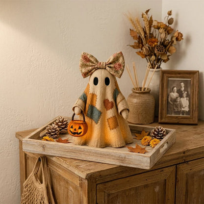 🍂👻 Lighted Vintage Patchwork Ghost