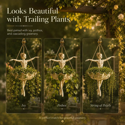 🎁🎉Only $25.99 This Week🎉💃 Ballet Dancer Hanging Planter– 🌿Elegant Garden Decor for Porch & Patio