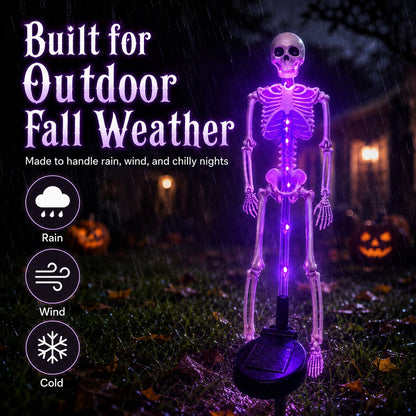 🔥HOT SALE💜💀 Solar Skeleton Yard Stake – Spooky Halloween Outdoor Light Decoration