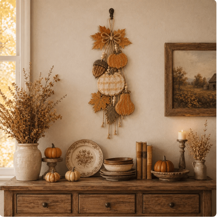 🔥LAST DAY 43% OFF - 🎃Rustic Harvest WoodenDoor Hanger