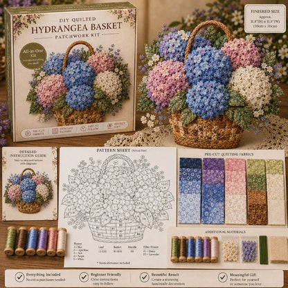 🔥HOT SALE 69% OFF - 🌸Floral Basket Patchwork DIY Kit | 3D Layered Fabric Flower Art Craft for Home Decor & Gifts