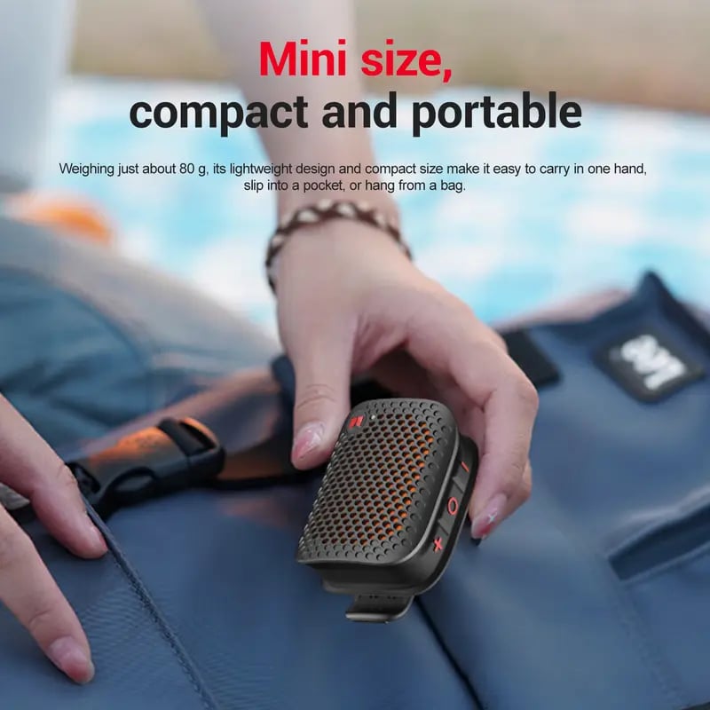 🔥80g Ultra-Light Magnetic Clip-On Speaker – IPX7 Waterproof & TWS Stereo for Outdoor & Travel