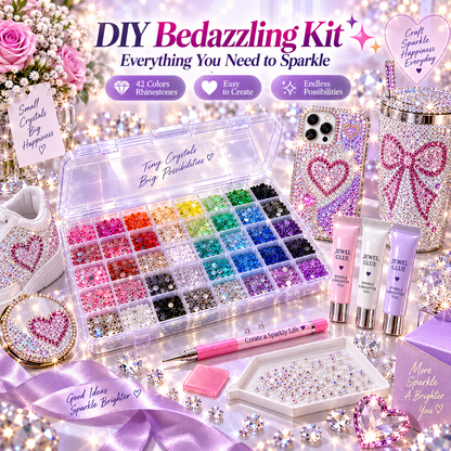 💎Ultimate Crystal Bedazzling Kit✨ – Multi-Color Flatback Rhinestones & DIY Tools