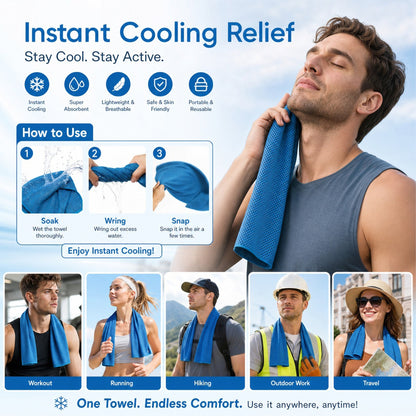 🔥LAST DAY 50% OFF - 🏃❄️Cold Sweat Towel You Can Use Anywhere, Anytime! Reusable Soft Absorbent Cooling Portable