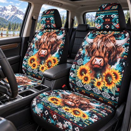 🐂 Highland Cow Western Car Seat Covers