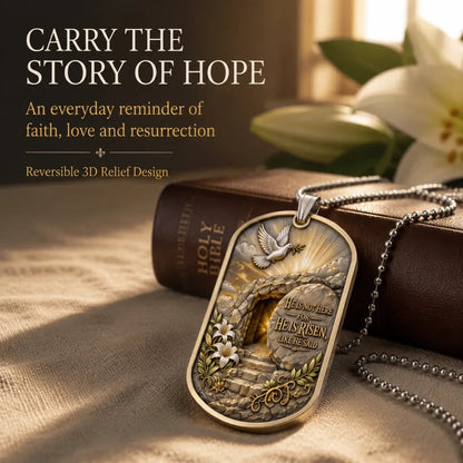 Personalized Reversible Faith Dog Tag Necklace – Wear the Complete Story of Sacrifice & Victory