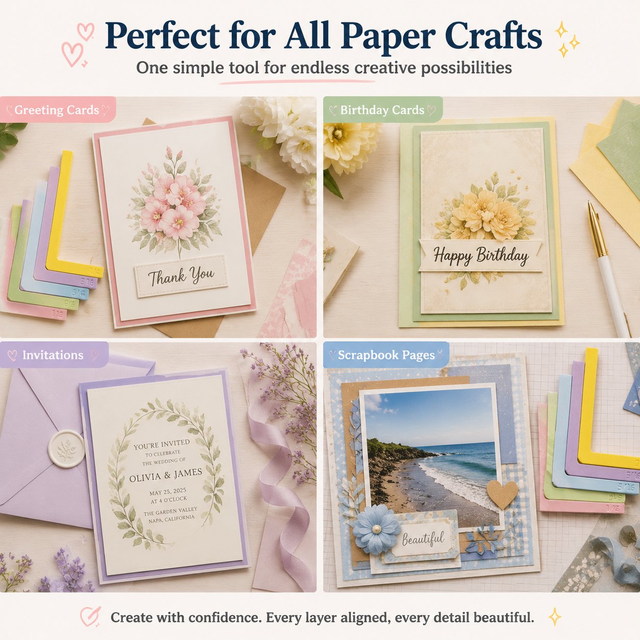 ✨ Create Perfect Handmade Cards – Alignment Guide Set for Clean & Balanced Crafting