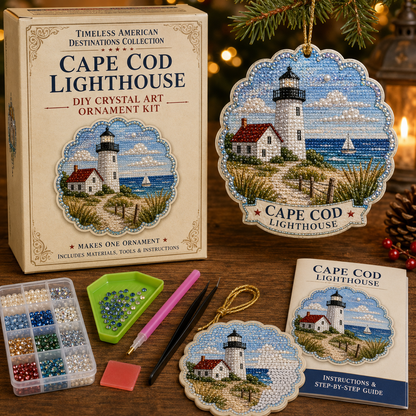 🗺️Timeless American Destinations Pearl Diamond Art Hanging Ornament Kit