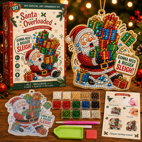 🎄 Funny Christmas Pearl Diamond Art Hanging Ornament Kit