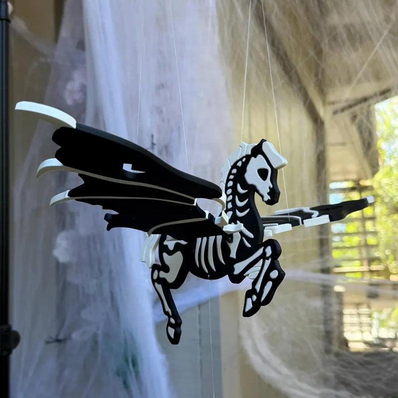 🐎Flying Skeletal Horse – 🎃Spooky Halloween Hanging Mobile💀