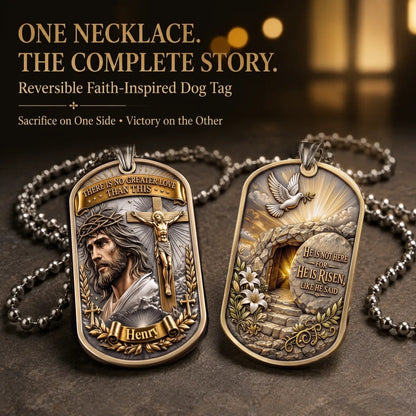 Personalized Reversible Faith Dog Tag Necklace – Wear the Complete Story of Sacrifice & Victory