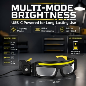 👓LED Glasses Rechargeable Headlight