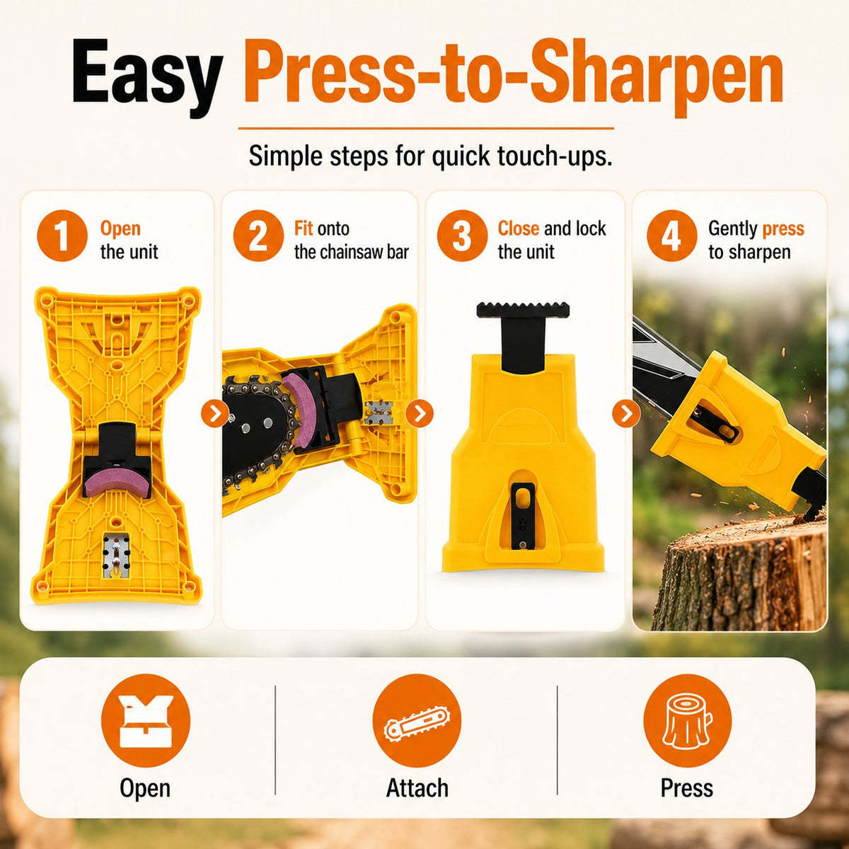 Sharpen Your Chainsaw On-The-Spot – No Removal Needed!