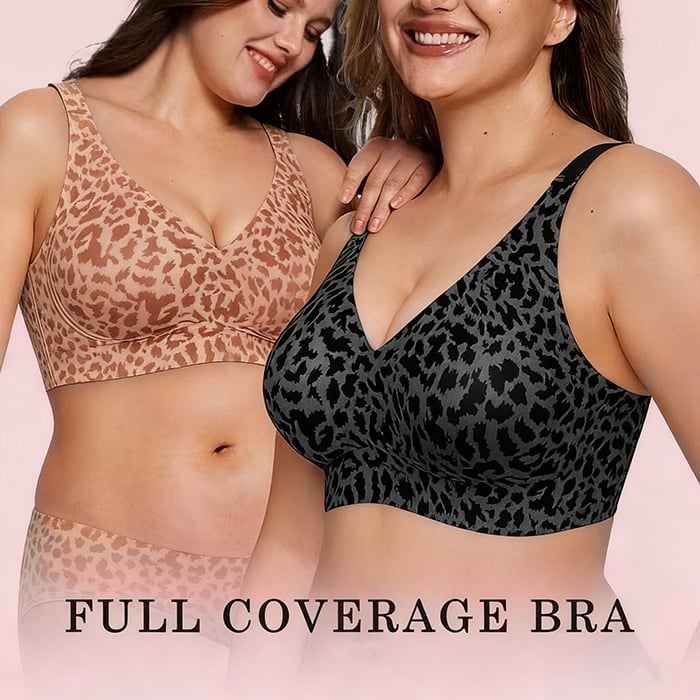 🏆LAST DAY SALE 49% OFF🔥Super Firming Leopard Print Wirefree Bra | Women Wirefree Bras👍No More Sagging Breasts