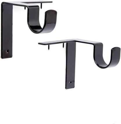 Single Curtain Rod Brackets for Bathroom Kitchen Home Bathroom– No Drill, No Damage – Perfect Curtains Every Time(2 PCS)