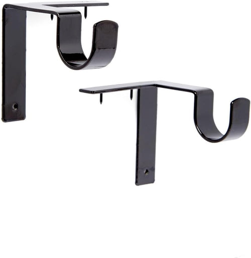 Single Curtain Rod Brackets for Bathroom Kitchen Home Bathroom– No Drill, No Damage – Perfect Curtains Every Time(2 PCS)