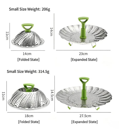 🥦Vegetable Steamer Basket for Cooking Food, Stainless Steel Veggie Steam Basket for Pot