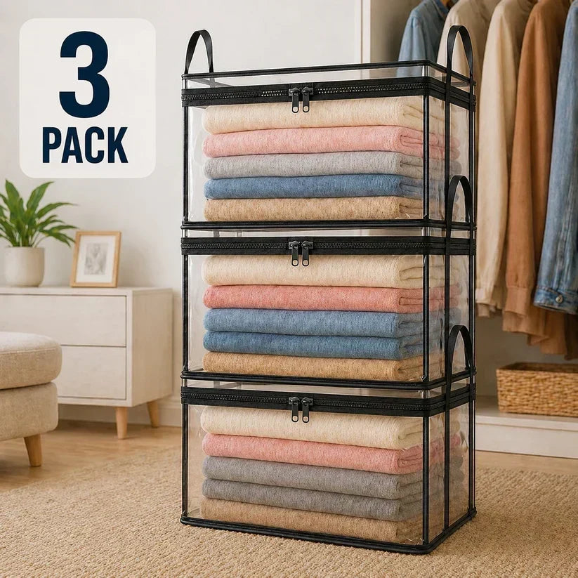🔥Last Day 50% OFF📦Portable Large Heavy-Duty Thick Plastic Clear Storage Box with Hinged Lid | Home, Travel & Camping