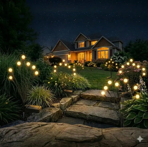 🎃Limited-Time Halloween Sale — 50% OFF-🐝✨8 LED Solar Powered Firefly Light - IPS65 Waterproof