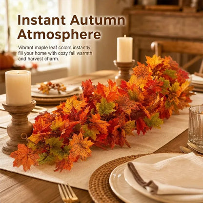 🔥Last Day 60% OFF🍁Lighted Autumn Maple Leaf Garland- Warm LED Fall Mantel, Window & Doorway Decor🍂
