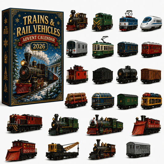 ⏰Christmas Early Bird 50% OFF-🎄🚂Trains & Rail Vehicles Advent Calendar 2026 – 24 Railway Surprises