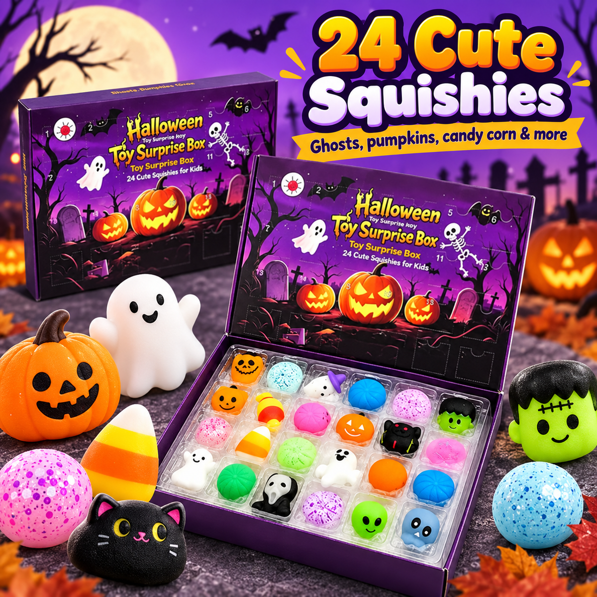 🎃24-Piece Halloween Squishy Surprise Box