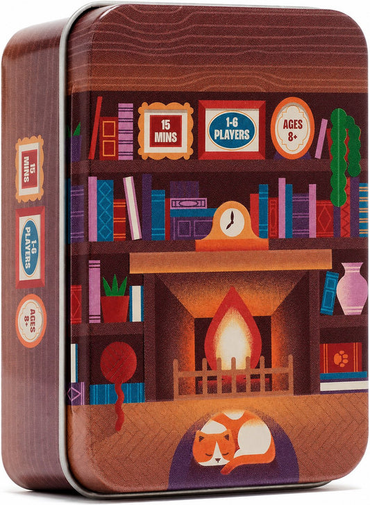 📚Bookshelf Cooperative Balance Stacking Game Travel Tin for 2-4 Players Ages 8+