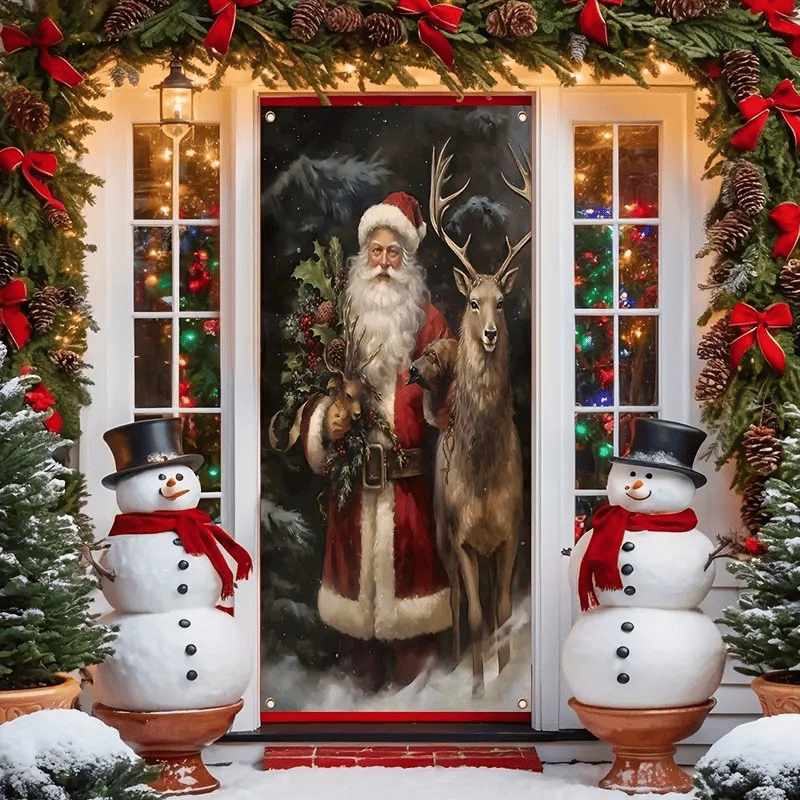 🎅Santa Claus Christmas Door Banner – 🎉Festive Holiday Entrance Decoration
