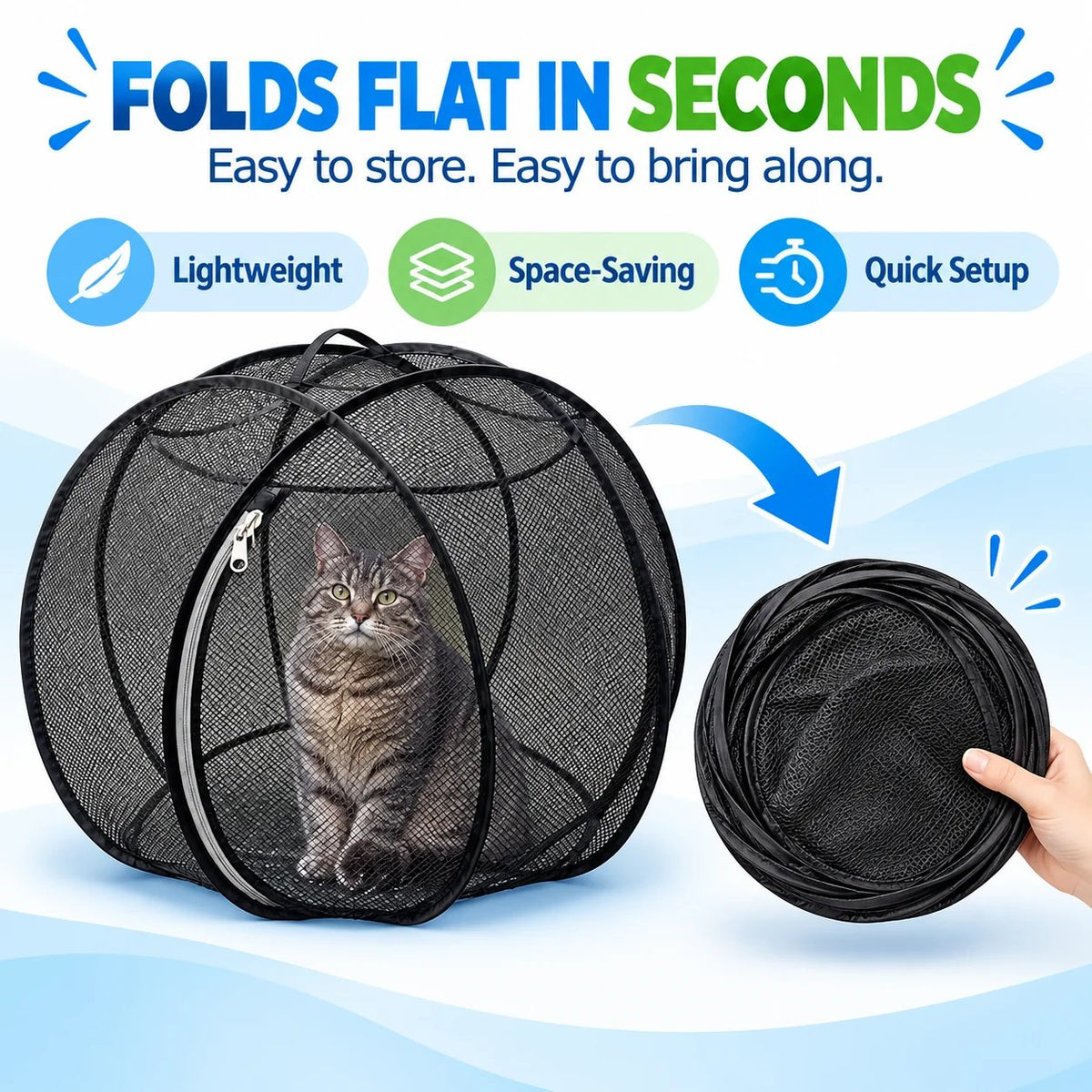 🐱360° Panoramic Pop-Up Rolling Cat Playpen Ball🐾