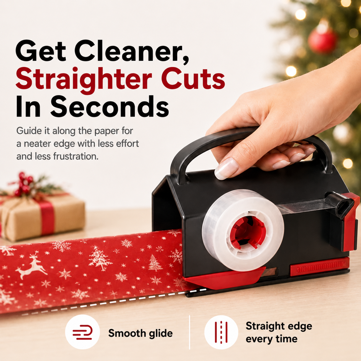 🎁2-in-1 Wrapping Cutter & Tape Dispenser