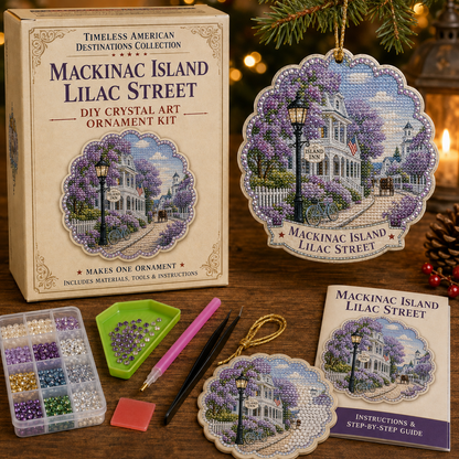 🗺️Timeless American Destinations Pearl Diamond Art Hanging Ornament Kit