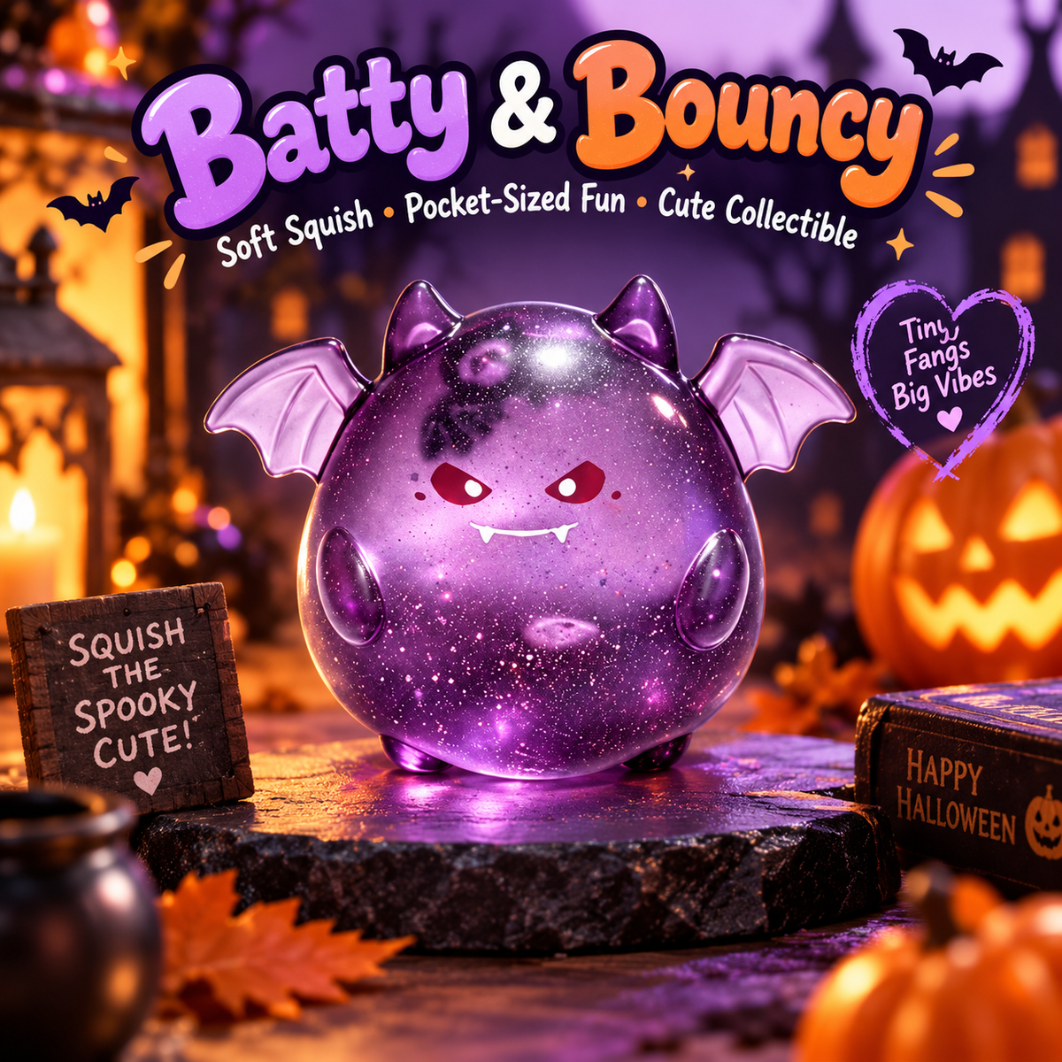 👻🎃🦇Halloween Edition Squishies – Cute Ghost, Bat & Pumpkin Collectible Gift Set