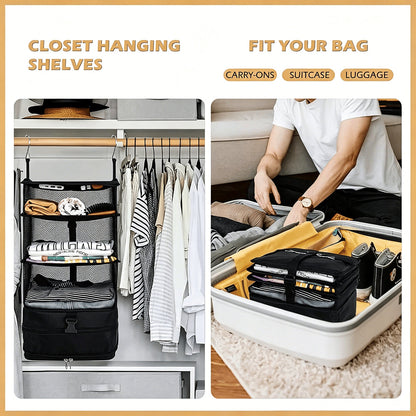 🧳 Travel Hanging Closet Organizer Bag with Hooks & Compression Straps