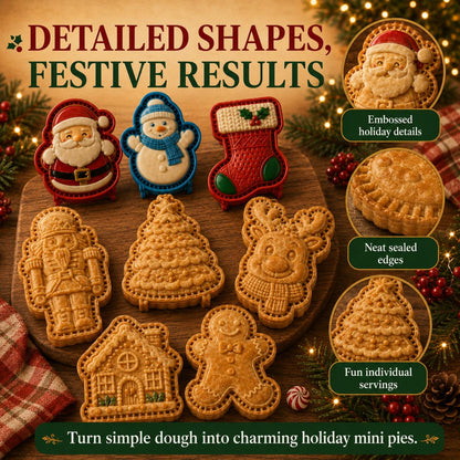 🎅16-Design Christmas Mini Pie Molds- 3D Printed Fidget & Baking Tools for Winter Party Treats & Gifts