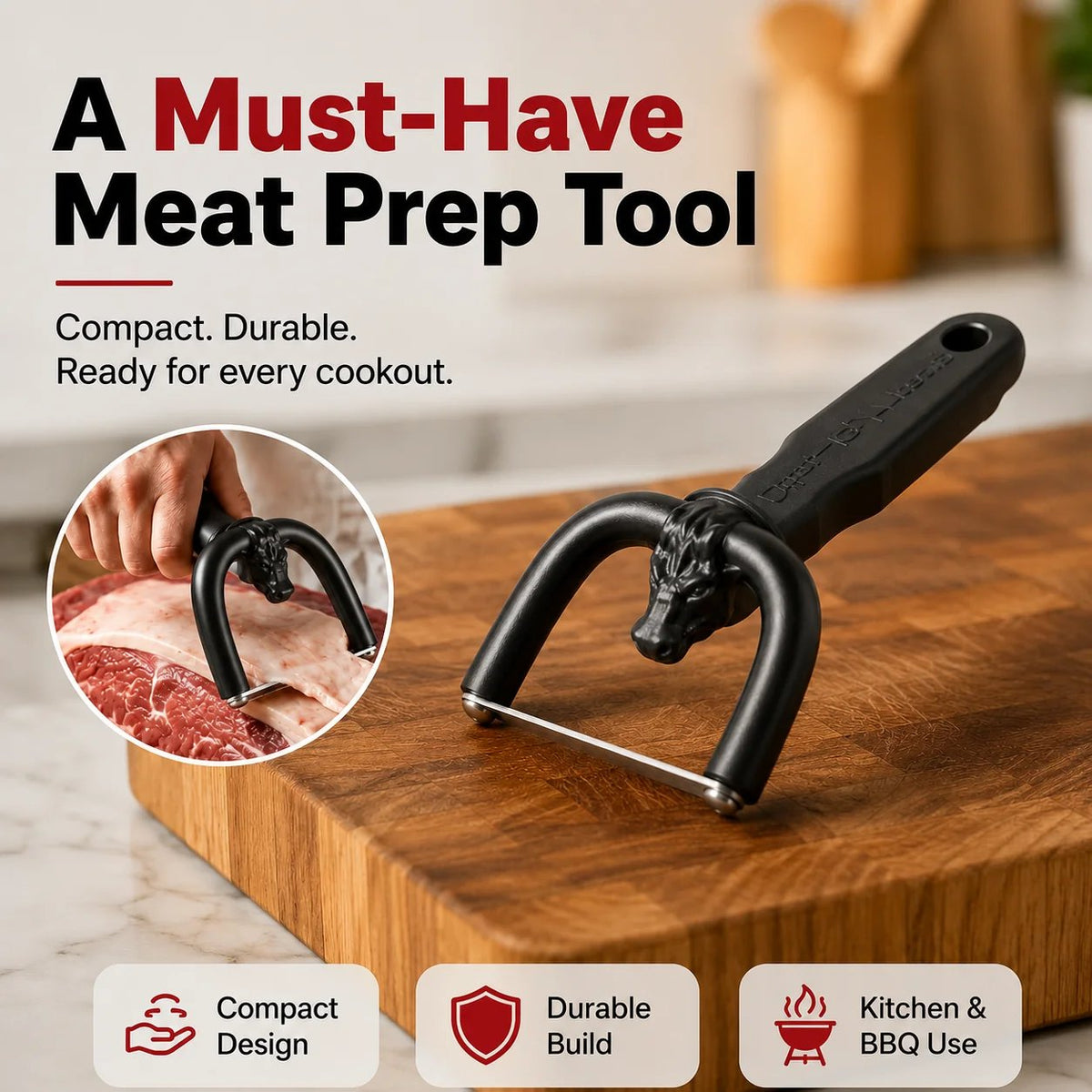 🥩 Handheld Meat Fat Trimmer for Beef & Pork | BBQ Prep