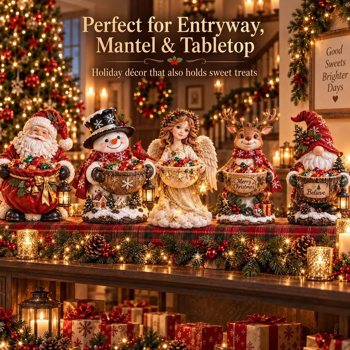 🎄 Weihnachts-Sale – 49% RABATT ✨Handgefertigte Weihnachts-Keramikschale mit Beleuchtung – 5 festliche Designs