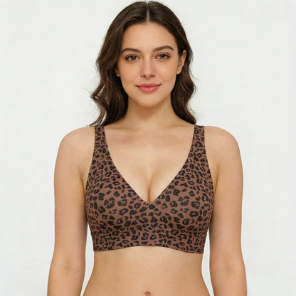 🏆LAST DAY SALE 49% OFF🔥Super Firming Leopard Print Wirefree Bra | Women Wirefree Bras👍No More Sagging Breasts