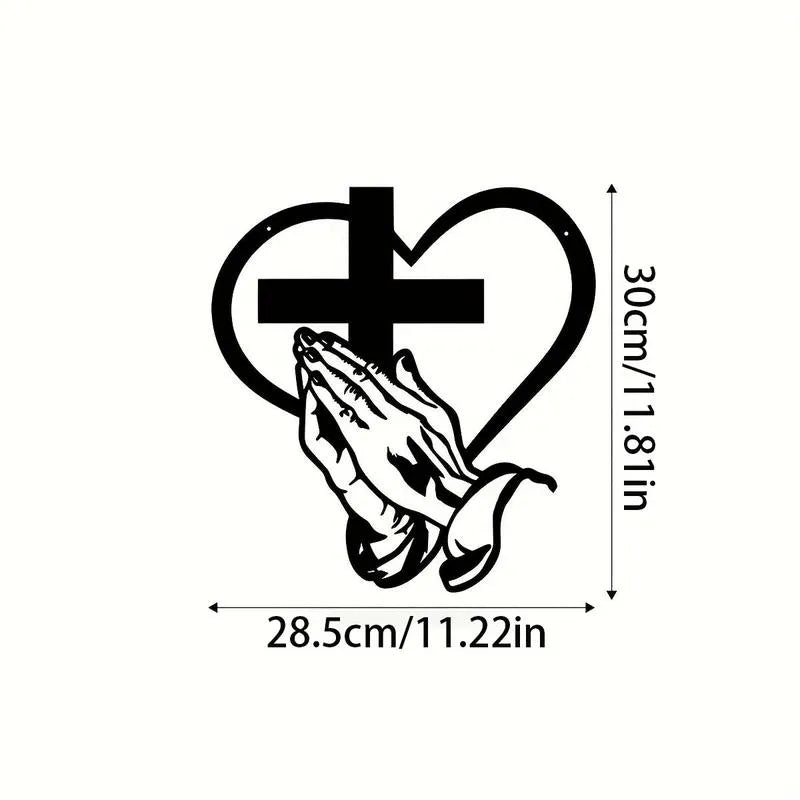 🎄Christmas-Sale 49%Off❤️Elegant Metal Christian Heart & Cross Wall Art
