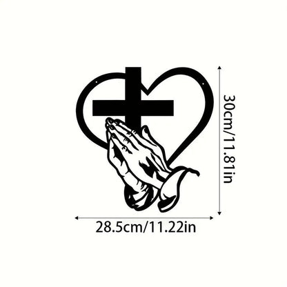 🎄Christmas-Sale 49%Off❤️Elegant Metal Christian Heart & Cross Wall Art
