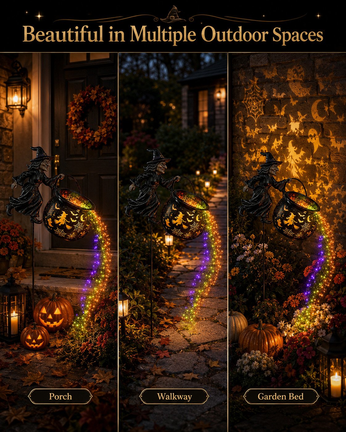 🎃Halloween Witch Cauldron Projection Garden Light – 🧙‍♀️Magical Outdoor Halloween Yard Decoration