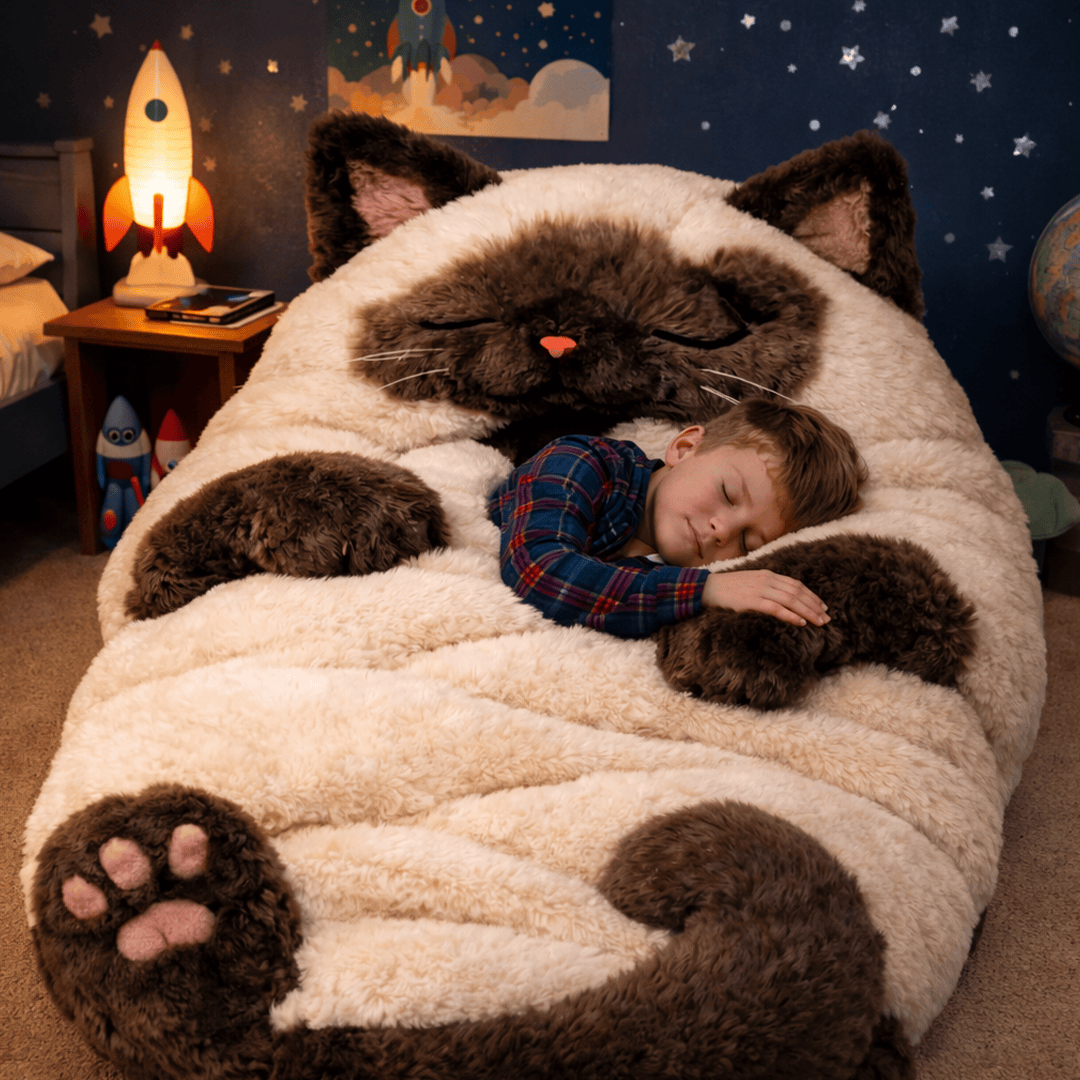 🐱 Fluffy cat sleeping bag – Soft, Warm & Purrfectly Cozy😴💤
