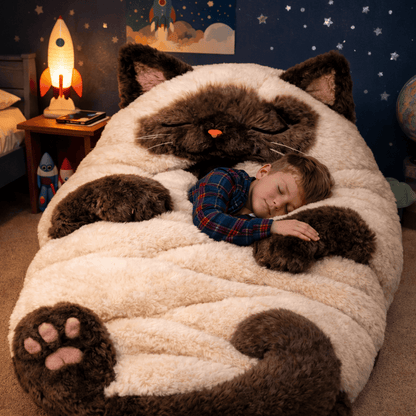 🐱 Fluffy cat sleeping bag – Soft, Warm & Purrfectly Cozy😴💤